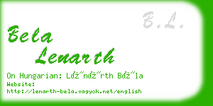 bela lenarth business card